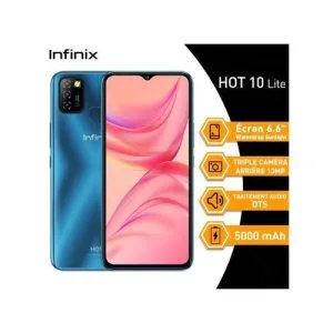 Infinix HOT10 Lite(3GB+64GB)/13MP/Ecran 6.6''HD+/Super charge 10W/5000mAh/Quetzal Cyan