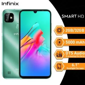 Infinix Smart HD (2GB/32GB)/Ecran 6.1" Sunlight Screen / DTS Audio Processing + Yo-Party /5000mAh / Quartz Green