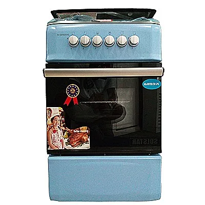 A-GENERAL Cuisinière à gaz -4 foyers- couleur bleue - Dimensions 60cmX60cm -12mois de garantie