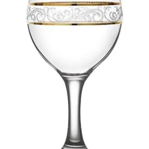 LAV SULTAN Misket -Lot de 6 Verres à vin dorés - 220ml