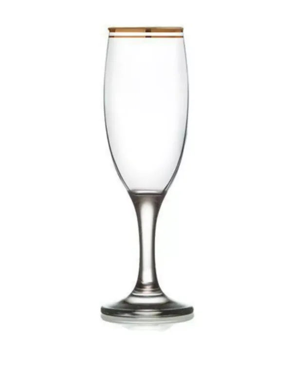 LAV ATLANTICA – Lot de 6 Flutes à Champagne de 165ml - Or -Neuf