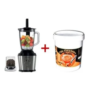 BINATONE Mixeur- INOX -BLG 600S- 2bols- Pot 1Kg Ma'adé -Pâte d'arachides - Tartine -Cuisson-6Mois Garantie