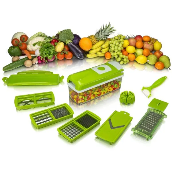 Nicer Dicer Plus - Découpe légumes - Découpe fruits - Couleur Verte - Etat Neuf