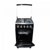 OSCAR-Cuisinière à Gaz 4 Foyers 60x60cm - Inox recouvert d'émail Noir- 12mois de garantie