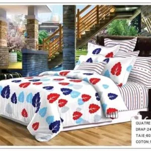 Draps De LUX 2 Places 4 Pièces - 2 Draps - 2 taies - 100% Coton
