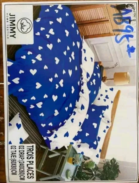 Draps De LUX 3 Places - 4 Pièces - 2Draps - 2 Taies - Coton