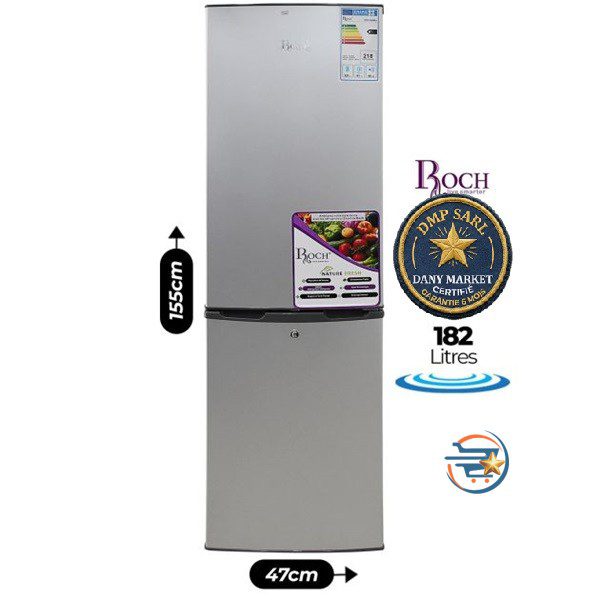 Réfrigérateur combiné ROCH RFR-220DB 182L – Économique et compact