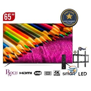 Smart TV ROCH 65 pouces RH-LE65DA-B 4K UHD – Image ultra haute définition et support mural offert