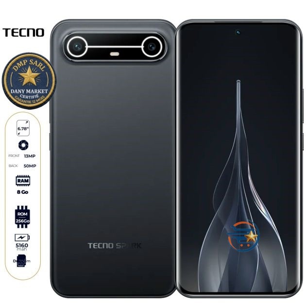 Smartphone TECNO Slim 256 Go – Ultra Fin, Écran AMOLED 144 Hz et Batterie Longue Durée