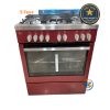 Cuisinière à gaz ROCH 5 feux 60x90 rouge avec grand four et grill disponible chez DANY MARKET.