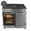 Cuisinière à gaz ROCH RGC-90G5-T(S) 5 feux avec four et rôtisserie 90x60 cm