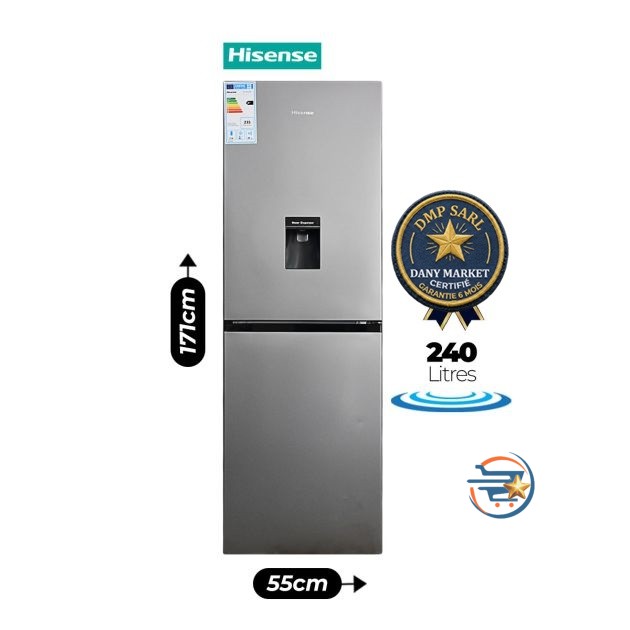 Réfrigérateur combiné HISENSE RD-34 DC4SA 250 Litres gris avec 4 tiroirs congélateur