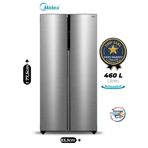Réfrigérateur Américain MIDEA MDRS619FGF46 460 Litres Side by Side No Frost disponible chez DANY MARKET Cameroun.