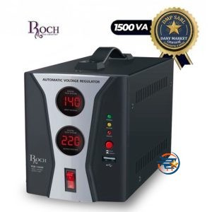 Régulateur de Tension Numérique ROCH RSB-1500P 1500VA avec port USB disponible chez DANY MARKET Cameroun.